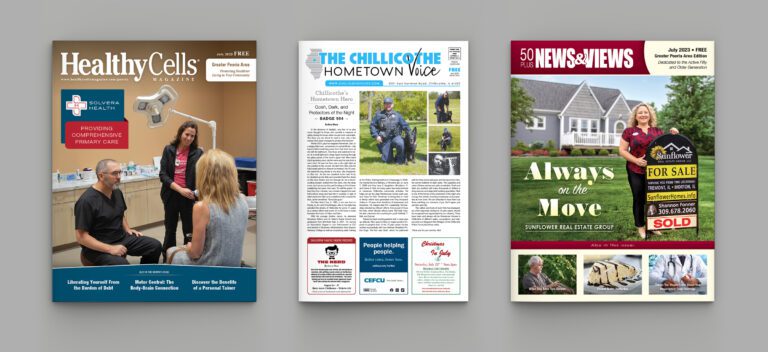 Softcover magazine or brochure mock up isolated on soft gray background. 3d illustration